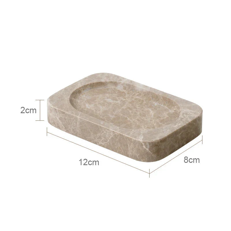 Authentic Emperador Light Marble Bathroom Accessory Set (7-Piece)