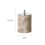 Authentic Emperador Light Marble Bathroom Accessory Set (7-Piece)