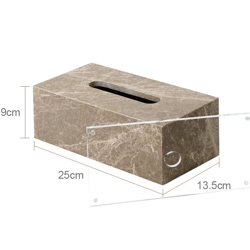 Authentic Emperador Light Marble Bathroom Accessory Set (7-Piece)