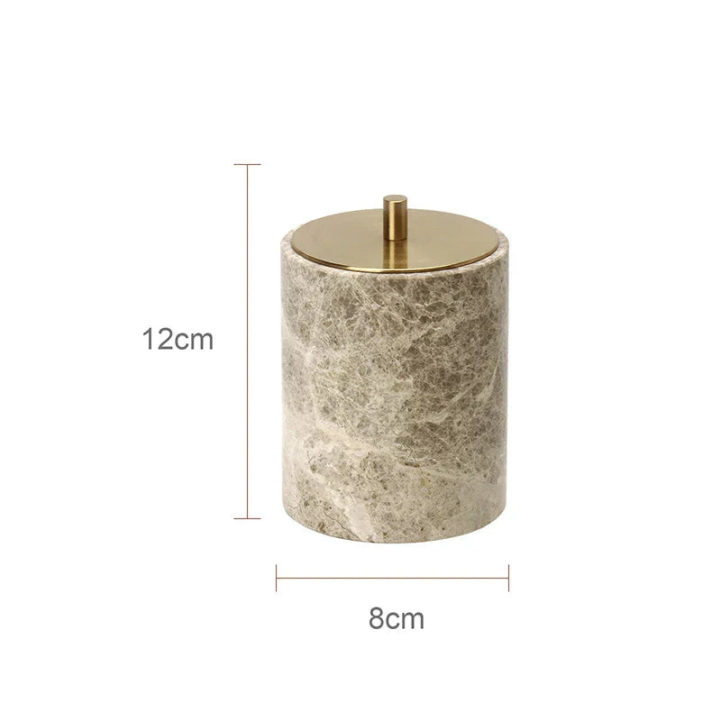 Authentic Emperador Light Marble Bathroom Accessory Set (7-Piece)