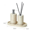 Authentic Travertine Marble Bathroom Accessory Set (4-Piece)