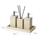 Authentic Travertine Marble Bathroom Accessory Set (4-Piece)