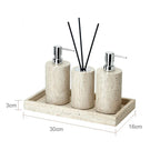 Authentic Travertine Marble Bathroom Accessory Set (4-Piece)