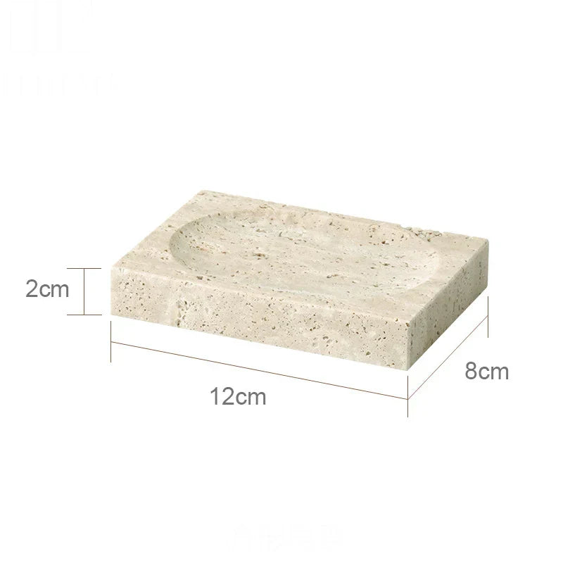 Authentic Travertine Marble Bathroom Accessory Set (4-Piece)