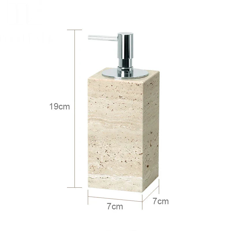 Authentic Travertine Marble Bathroom Accessory Set (4-Piece)