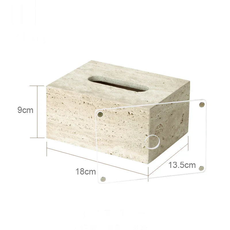 Authentic Travertine Marble Bathroom Accessory Set (4-Piece)