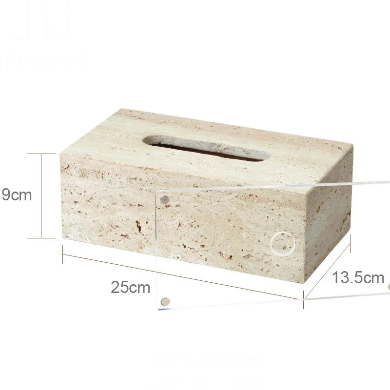 Authentic Travertine Marble Bathroom Accessory Set (4-Piece)