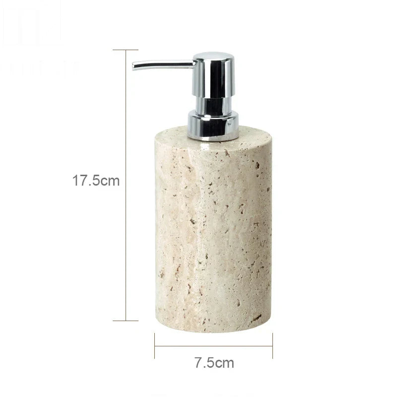 Authentic Travertine Marble Bathroom Accessory Set (4-Piece)