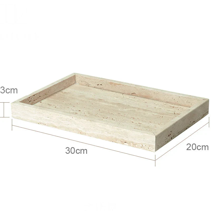 Authentic Travertine Marble Bathroom Accessory Set (4-Piece)