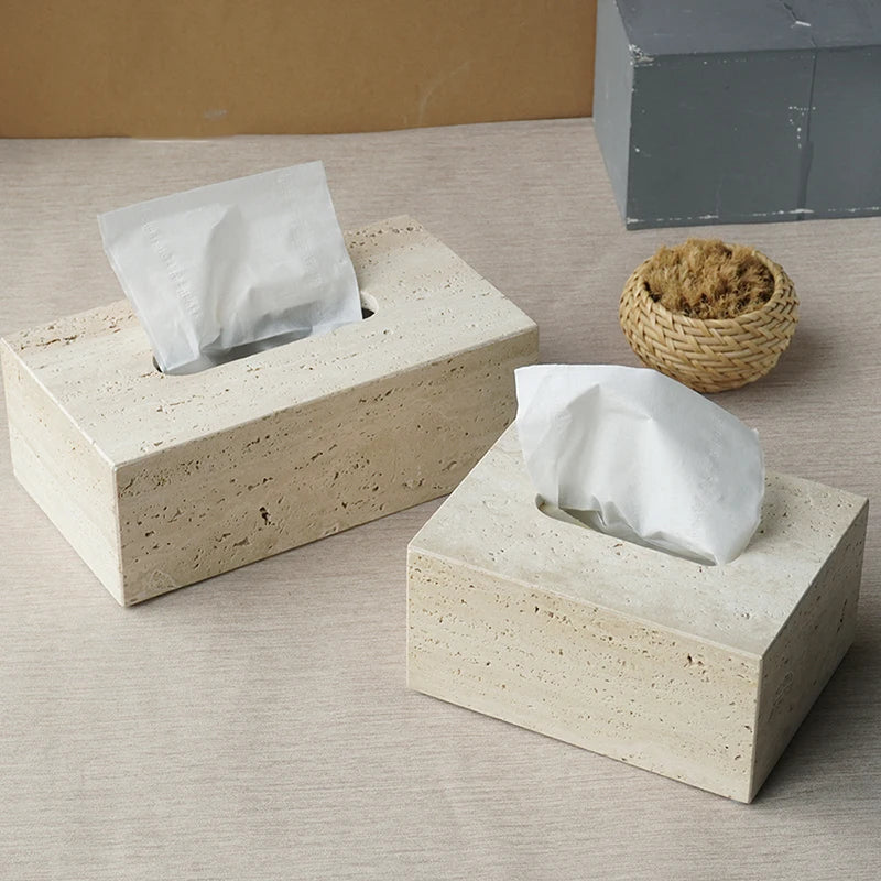 Authentic Travertine Marble Bathroom Accessory Set (4-Piece)