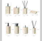 Authentic Travertine Marble Bathroom Accessory Set (4-Piece)