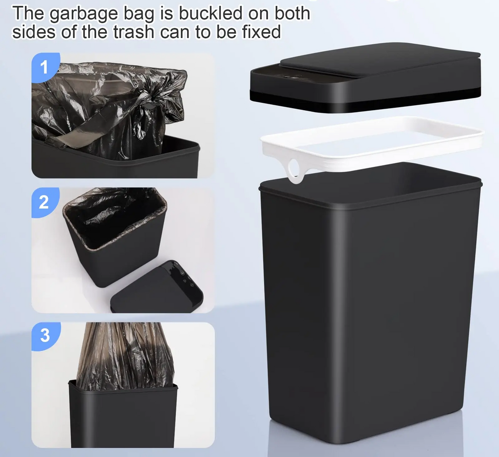 Automatic Motion Sensor Odor-Resistant Trash Can (12L)
