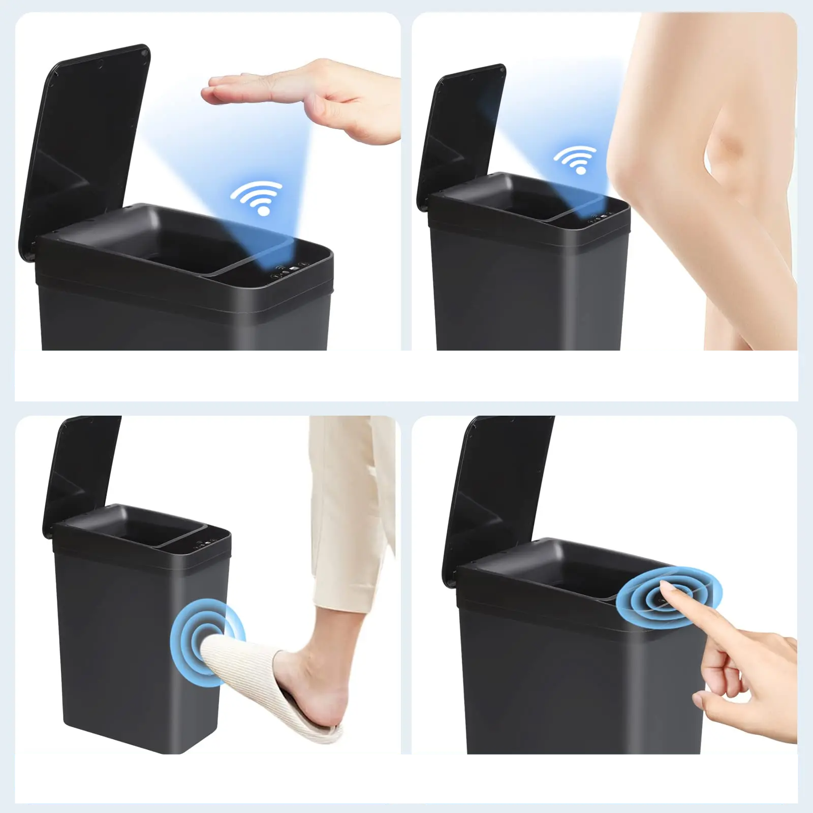 Automatic Motion Sensor Odor-Resistant Trash Can (12L)