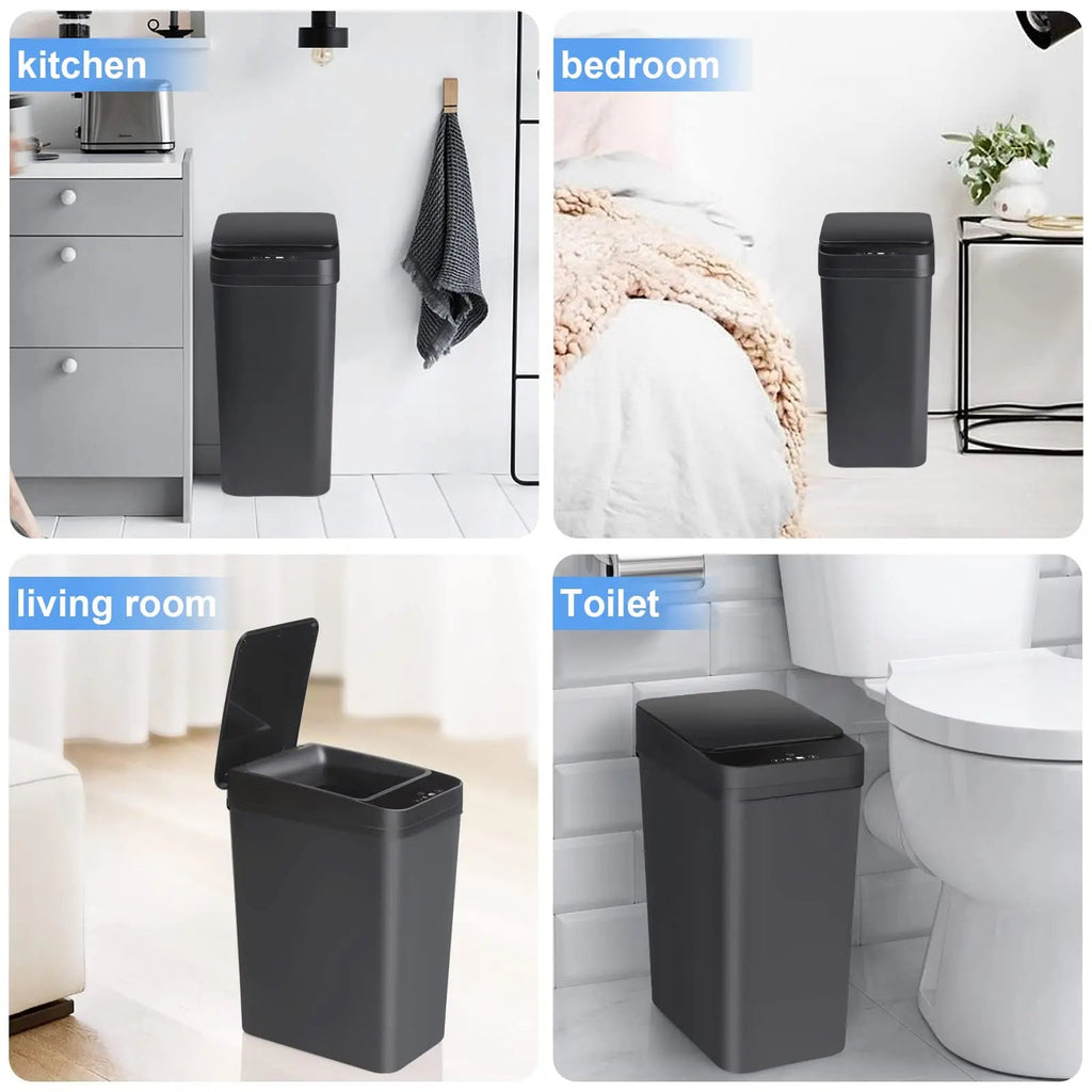 Automatic Motion Sensor Odor-Resistant Trash Can (12L)