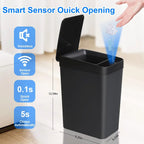 Automatic Motion Sensor Odor-Resistant Trash Can (12L)