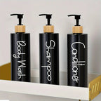 BPA-Free Bamboo Pump Dispenser Set (3-Pack)
