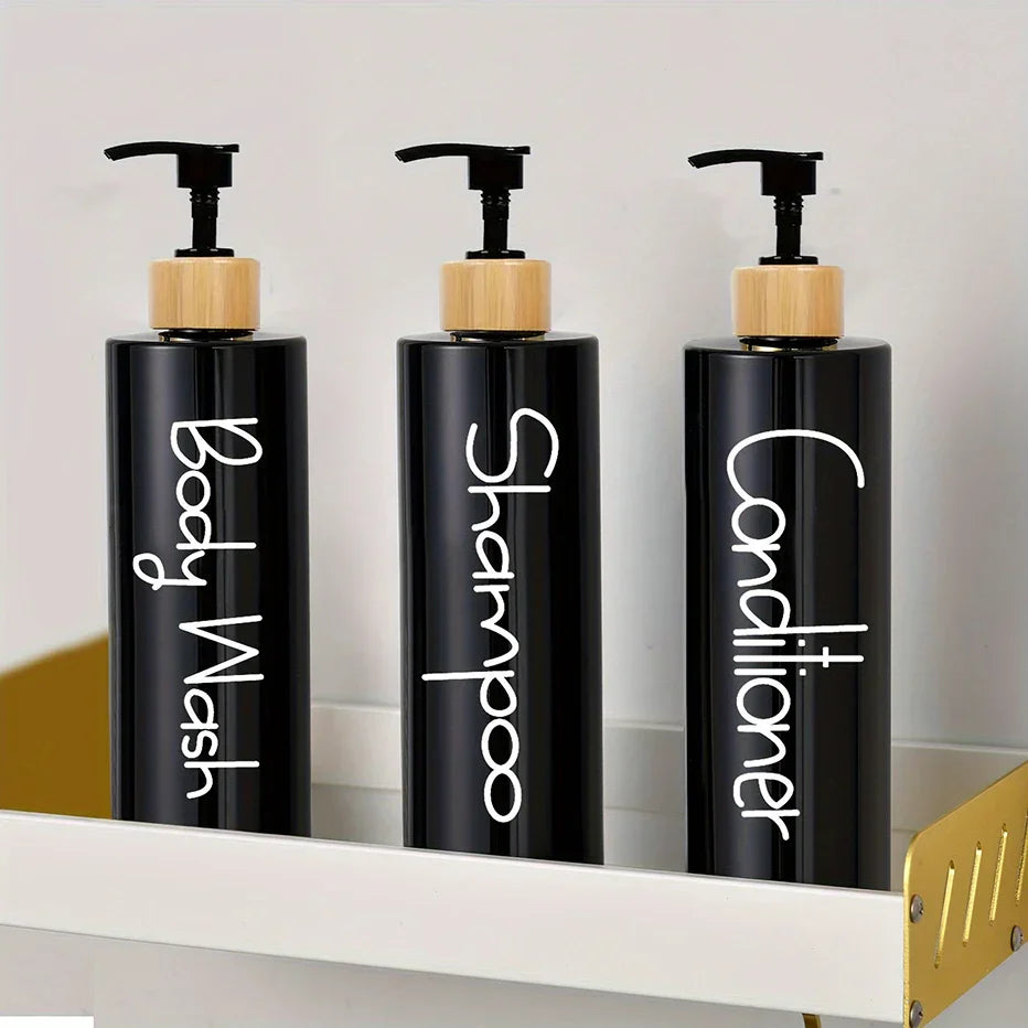 BPA-Free Bamboo Pump Dispenser Set (3-Pack)