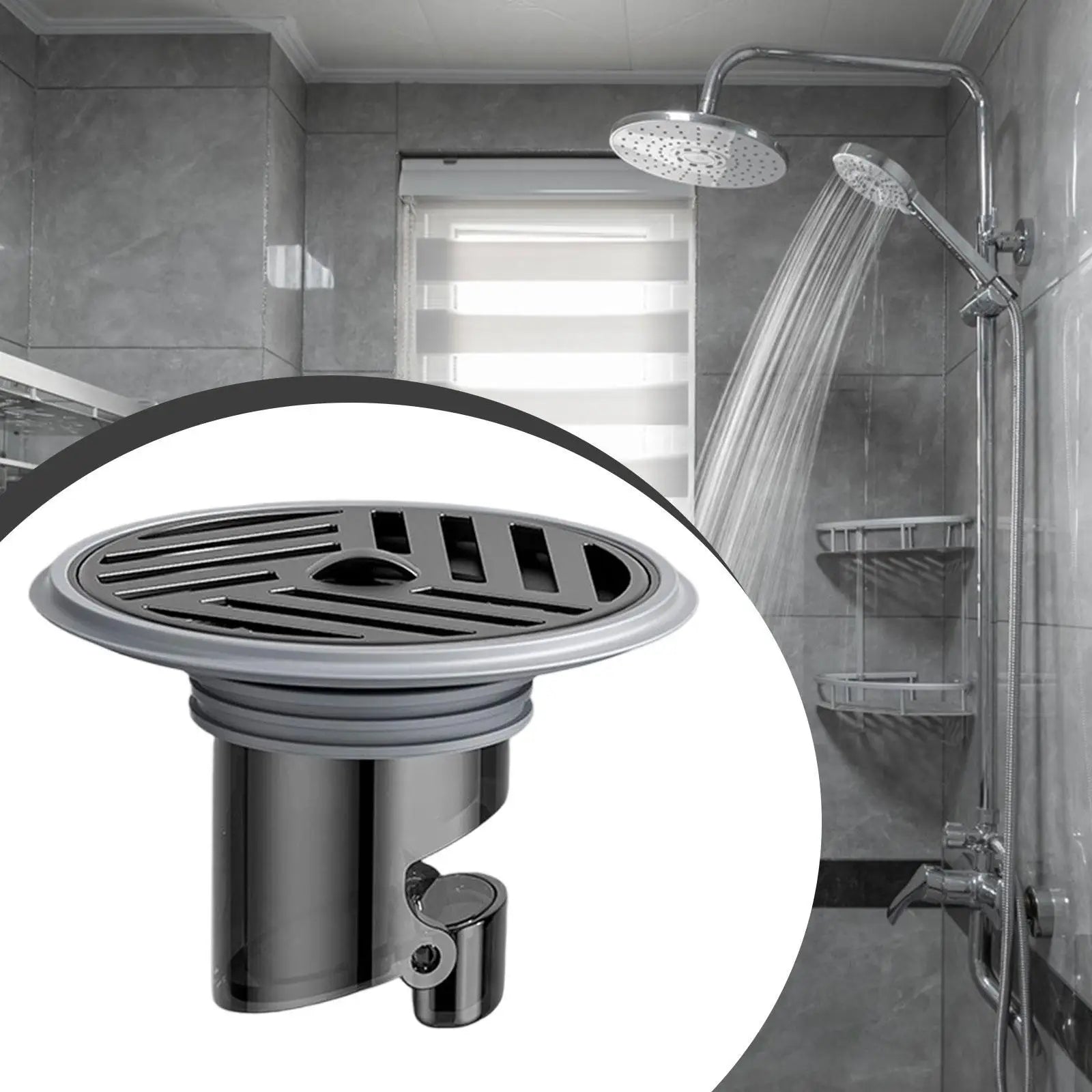 Backflow-Preventing Stainless Steel & Silicone Floor Drain (Tool-Free Installation)