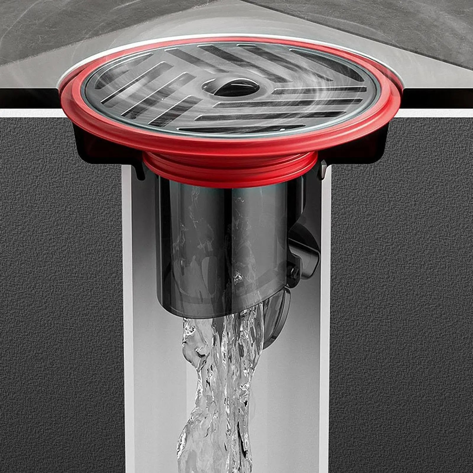 Backflow-Preventing Stainless Steel & Silicone Floor Drain (Tool-Free Installation)