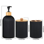 Bamboo-Accented Space-Saving Bathroom Organizer Set (3-Piece)