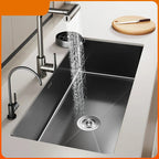 Black Stainless Steel Single-Bowl Undermount Sink Set (Includes Waterfall Faucet & Soap Dispenser)
