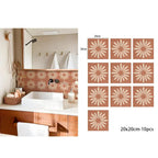 Bohemian Terracotta Self-Adhesive Tile Stickers (Set of 10)