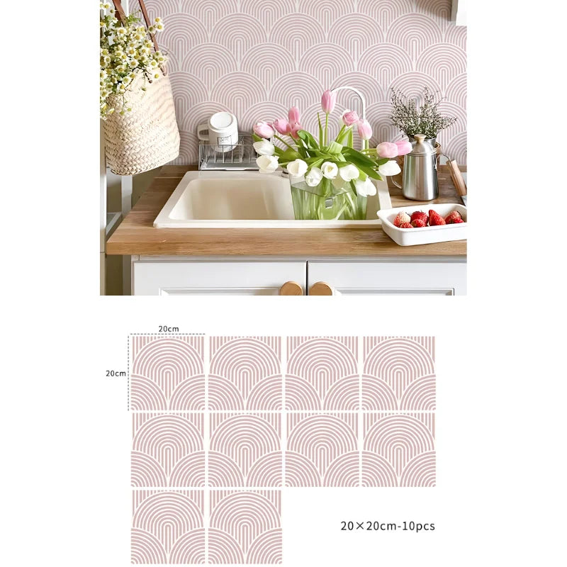 Bohemian Terracotta Self-Adhesive Tile Stickers (Set of 10)