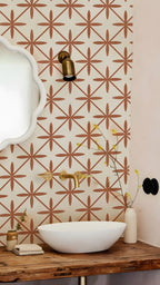 Bohemian Terracotta Self-Adhesive Tile Stickers (Set of 10)