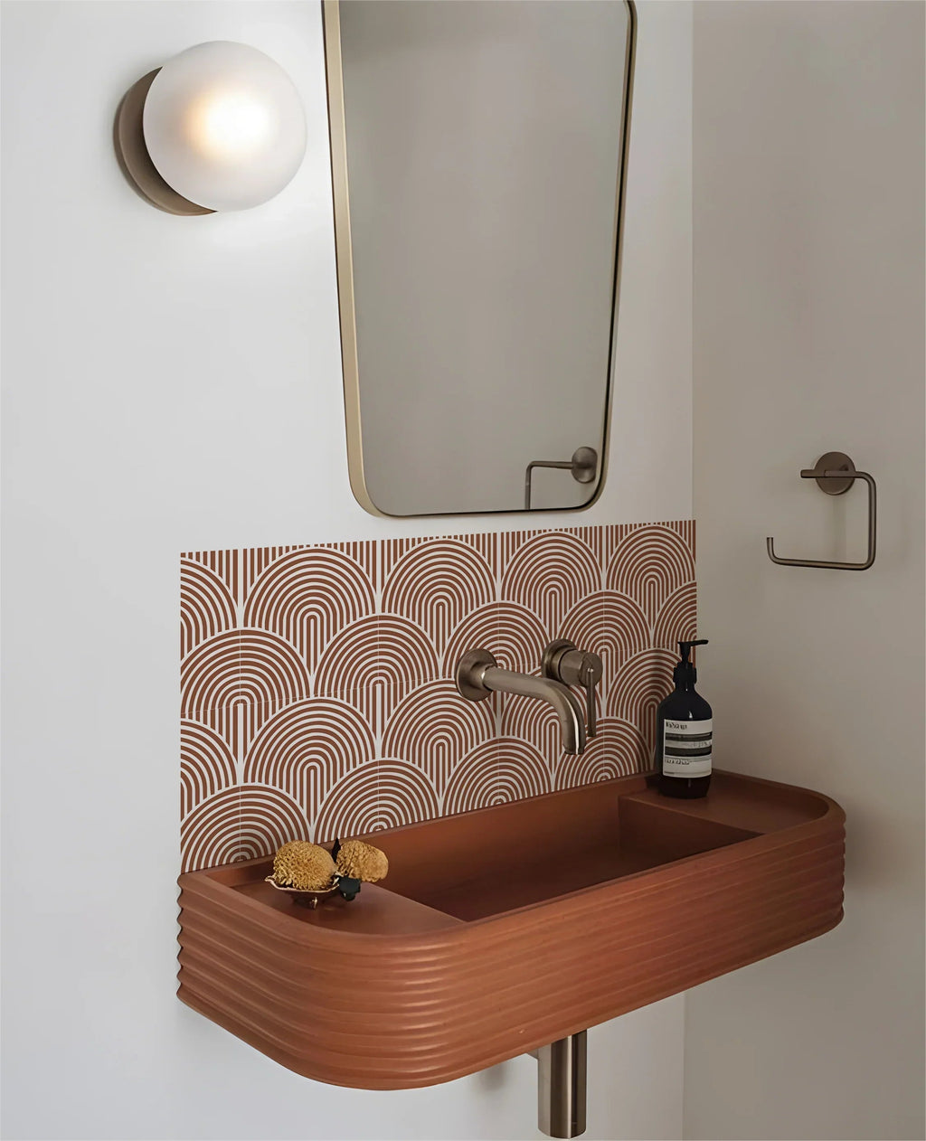Bohemian Terracotta Self-Adhesive Tile Stickers (Set of 10)