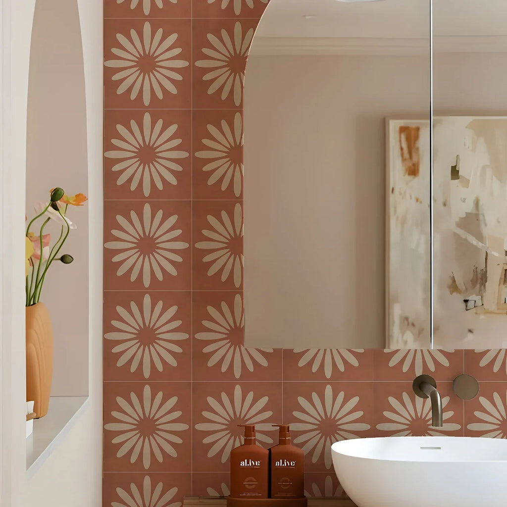 Bohemian Terracotta Self-Adhesive Tile Stickers (Set of 10)