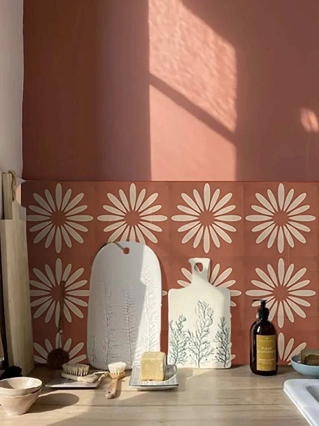 Bohemian Terracotta Self-Adhesive Tile Stickers (Set of 10)