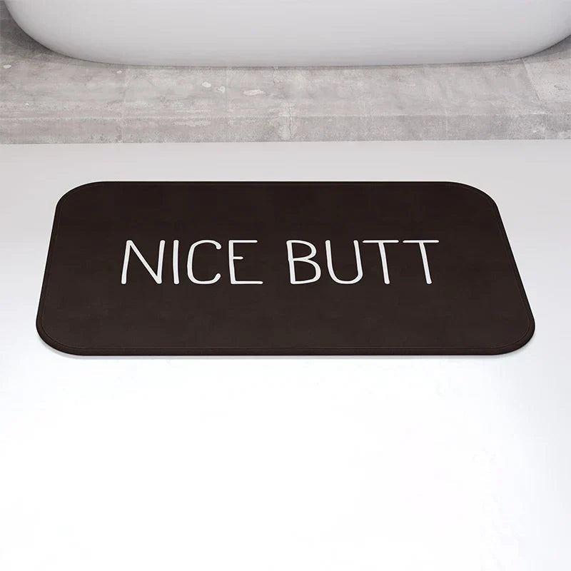 Bold Statement Print Absorbent Microfiber Non-Slip Bath Mat
