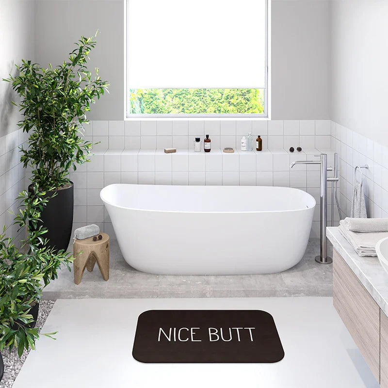 Bold Statement Print Absorbent Microfiber Non-Slip Bath Mat