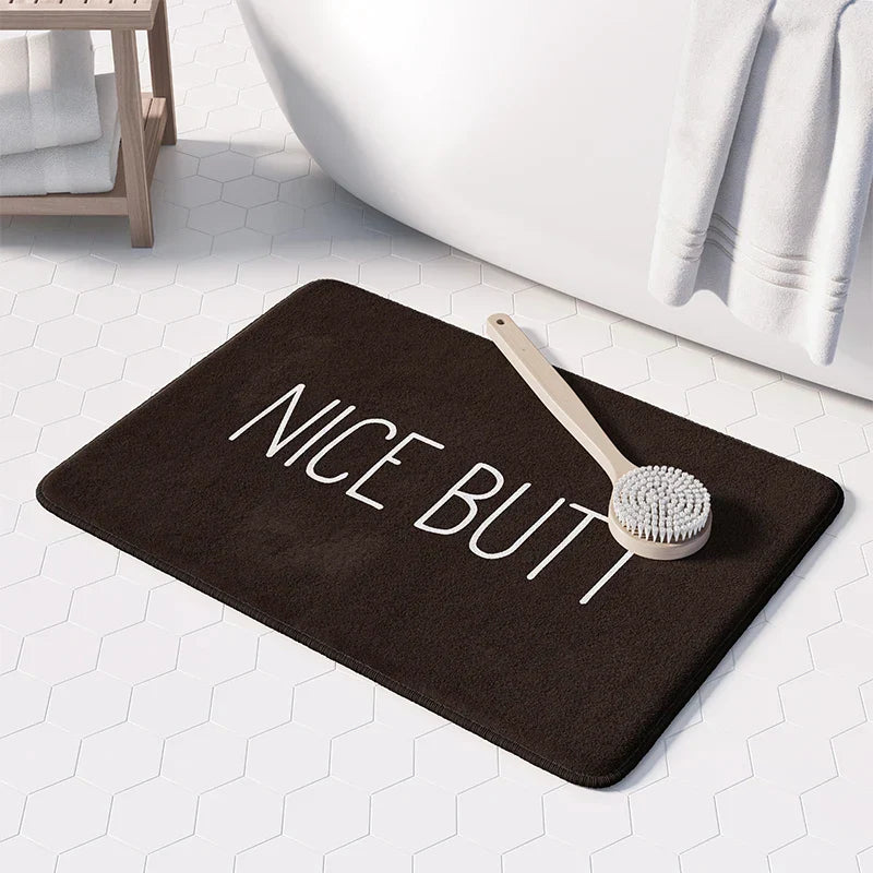 Bold Statement Print Absorbent Microfiber Non-Slip Bath Mat
