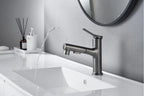 Brass Pull-Out Bathroom Faucet With Ceramic Valve (Single-Hole)