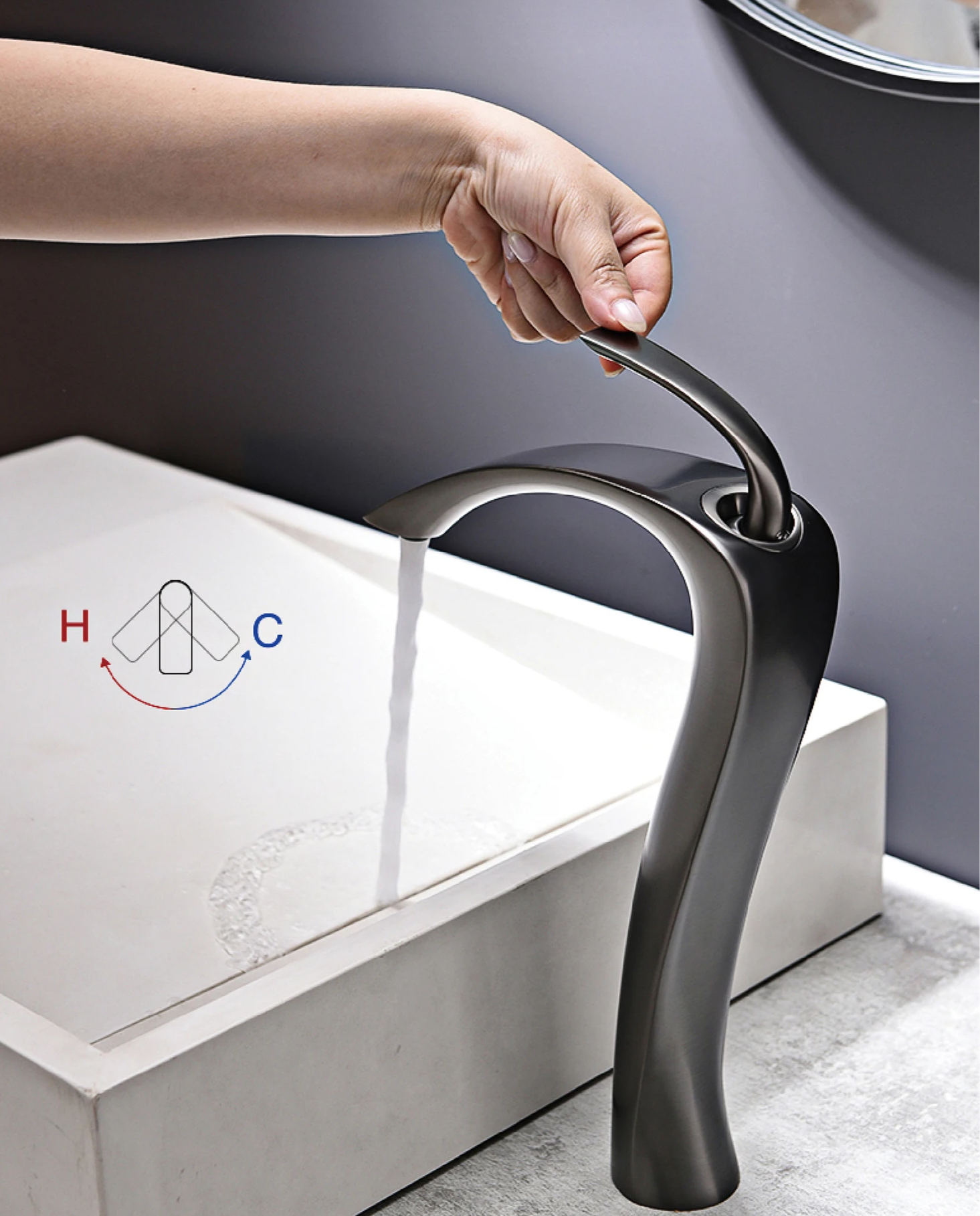 Brass Single-Handle Anti-Leak Ceramic Cartridge Bathroom Faucet (Single-Hole Deck Mount)