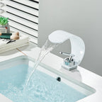 Brass Waterfall Single-Handle Bathroom Faucet (Deck-Mount Single Hole)