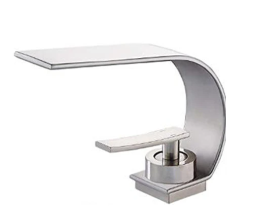 Brass Waterfall Single-Handle Bathroom Faucet (Deck-Mount Single Hole)