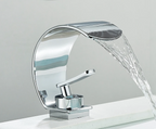 Brass Waterfall Single-Handle Bathroom Faucet (Deck-Mount Single Hole)