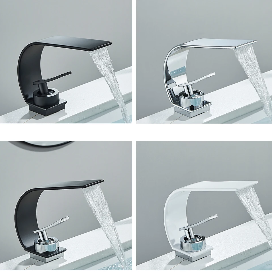 Brass Waterfall Single-Handle Bathroom Faucet (Deck-Mount Single Hole)