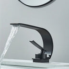 Brass Waterfall Single-Handle Bathroom Faucet (Deck-Mount Single Hole)