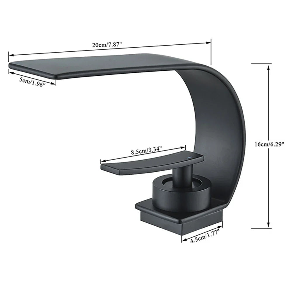 Brass Waterfall Single-Handle Bathroom Faucet (Deck-Mount Single Hole)