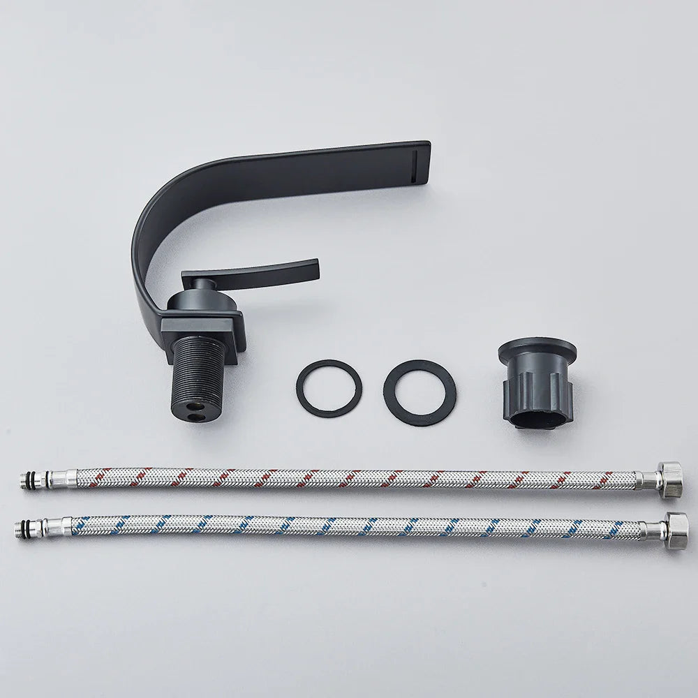Brass Waterfall Single-Handle Bathroom Faucet (Deck-Mount Single Hole)