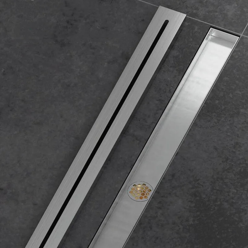 Brushed 304 Stainless Odor-Blocking Linear Shower Drain (Tile-Flush)
