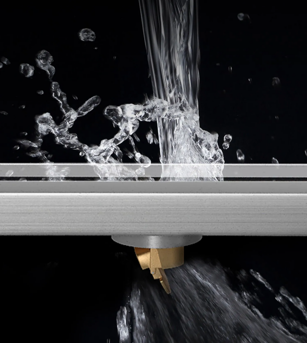 Brushed 304 Stainless Odor-Blocking Linear Shower Drain (Tile-Flush)