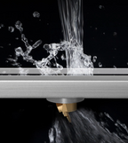 Brushed 304 Stainless Odor-Blocking Linear Shower Drain (Tile-Flush)