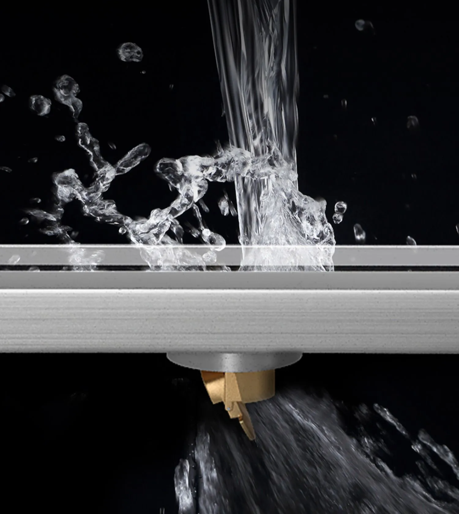 Brushed 304 Stainless Odor-Blocking Linear Shower Drain (Tile-Flush)