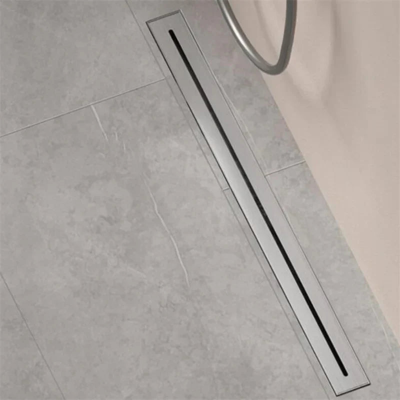 Brushed 304 Stainless Odor-Blocking Linear Shower Drain (Tile-Flush)