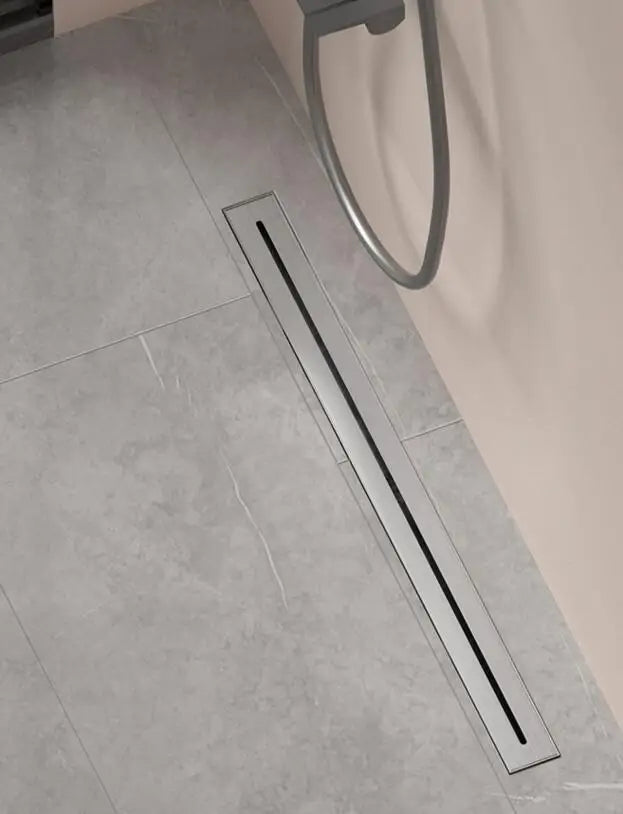 Brushed 304 Stainless Odor-Blocking Linear Shower Drain (Tile-Flush)