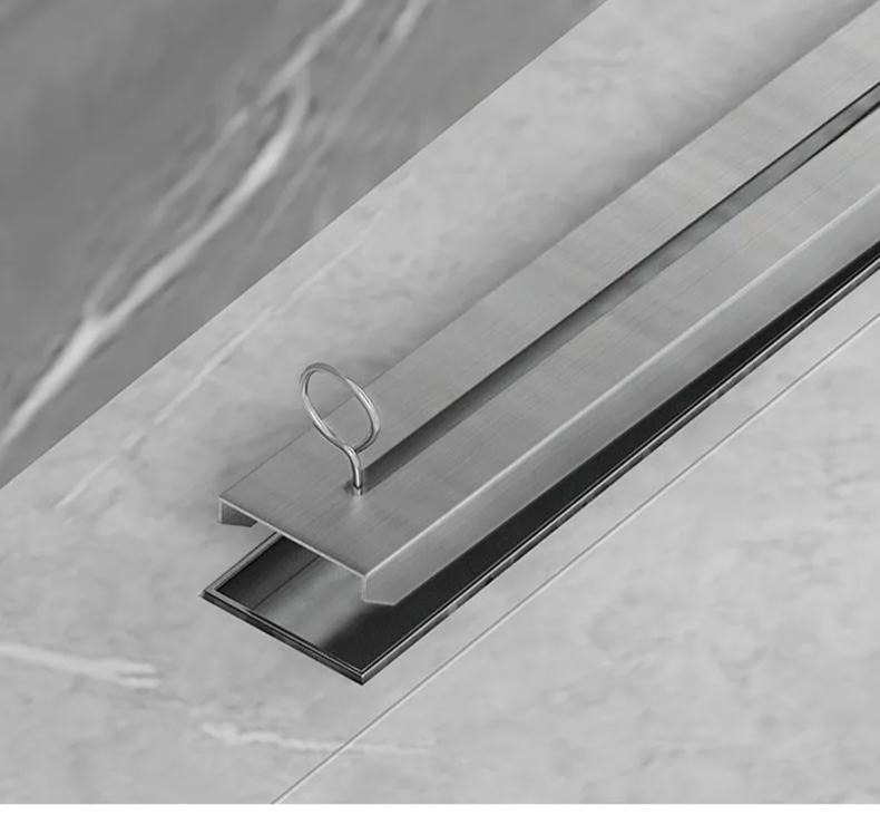 Brushed 304 Stainless Odor-Blocking Linear Shower Drain (Tile-Flush)